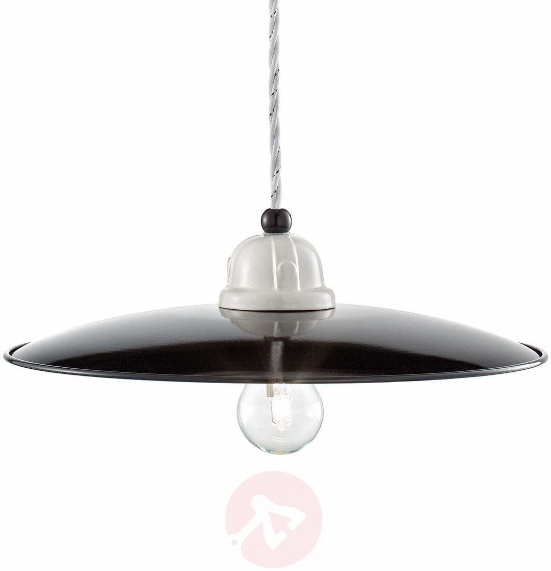 Ferro Luce Lampa wisząca retro C1612, czarno-biała
