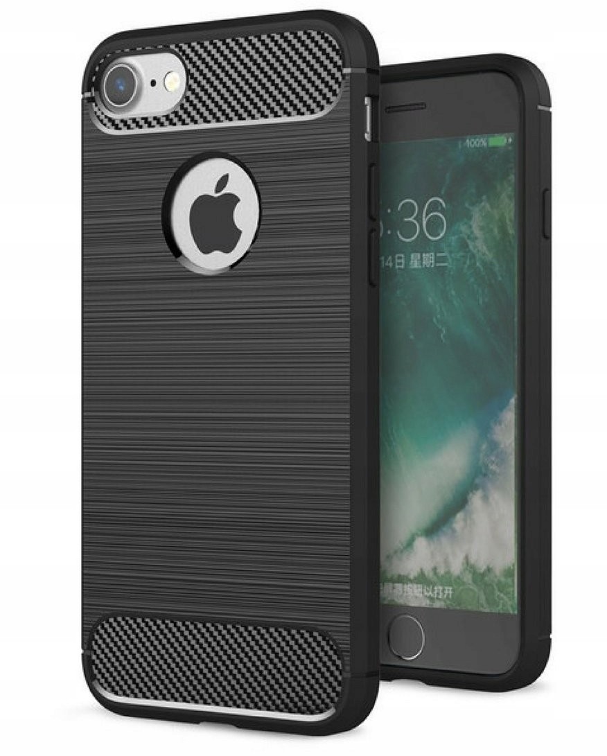 Etui Iphone 7 / 8 Pancerne Carbon czarne