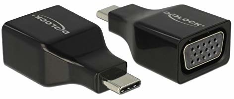 Delock 63933 USB typ-C VGA czarny przełącznik/adapter, 63933 63933
