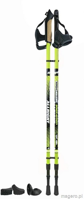 Zdjęcia - Kije trekkingowe Allright KIJKI NORDIC WALKING 2cz. LIME/BLACK 