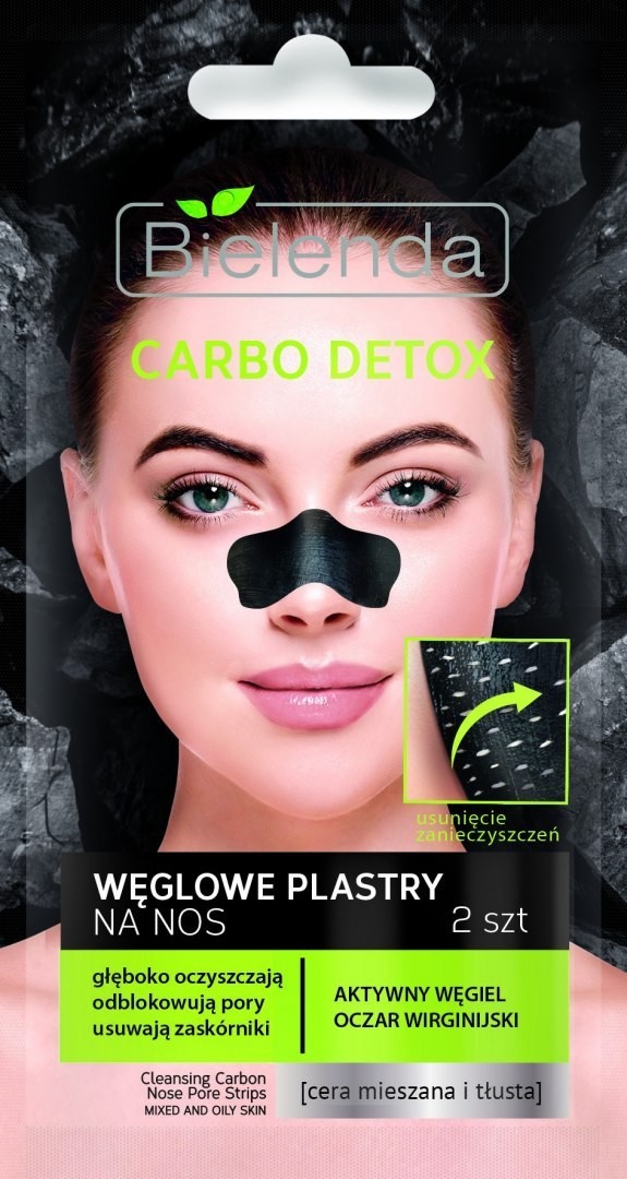 Bielenda Carbo Detox Czarny Węgiel Plastry oczyszczające na nos 1op.-2szt 92241