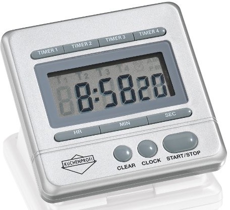 Küchenprofi 1009270000 Timer 4-krotnie, stal nierdzewna, Biały, 4 x 8 x 8 cm 286477
