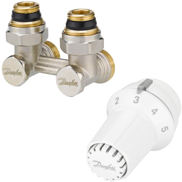 Danfoss Zestaw grzejnikowy kątowy M30 2 elementy 013G6532