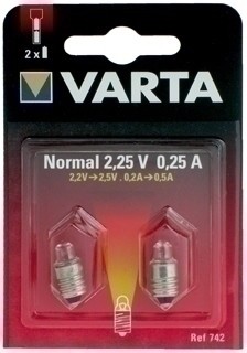 Varta Żarówka 742 2,25V 0,25A ZW. B2