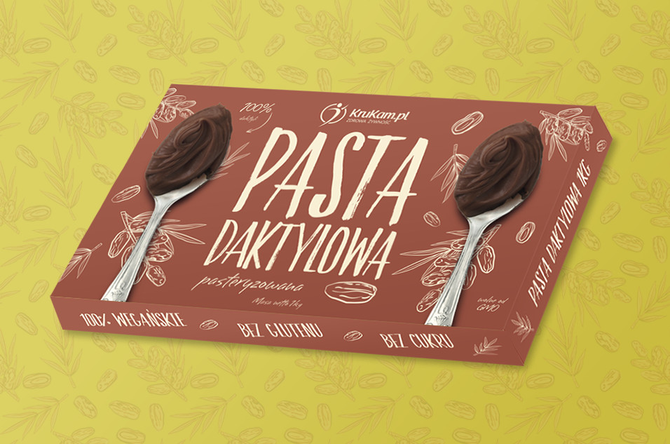 KruKam Pasta daktylowa 1kg Duże opakowanie