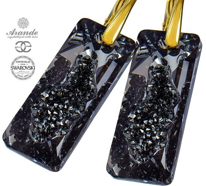 Swarovski NOWE kolczyki SILVER NIGHT DESIGN GOLD ZŁOTE SREBRO