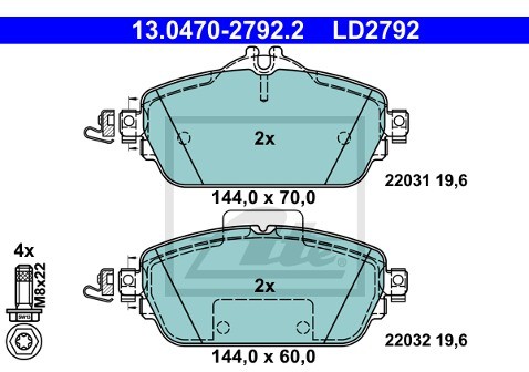 ATE Klocki hamulcowe ATE 13.0470-2792.2