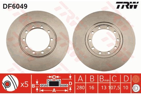 TRW Tarcza hamulcowa DF6049