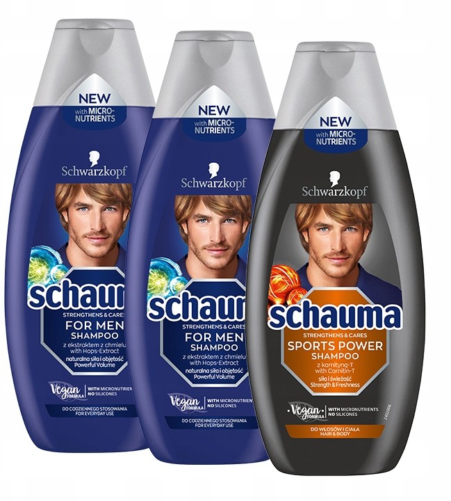 Schauma Men II Szampon do Włosów 3x400ml