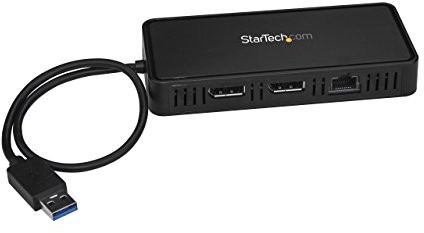 StarTech . com USB to Dual Display Port Mini Docking Station  Dual 4 K 60 HZ  GbE, usba2dpgb USBA2DPGB