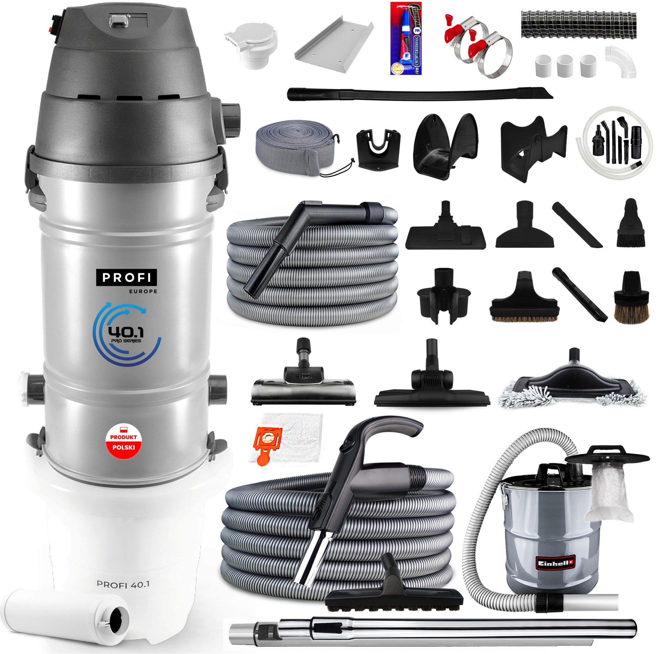 Odkurzacz Centralny Profi 40.1 Pro 1870W + Hdr