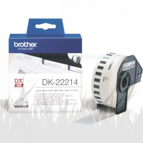 Brother Etykieta do QL-500/550/560/650/1050/1060N | 12mm x 30,48m DK-22214) Biała