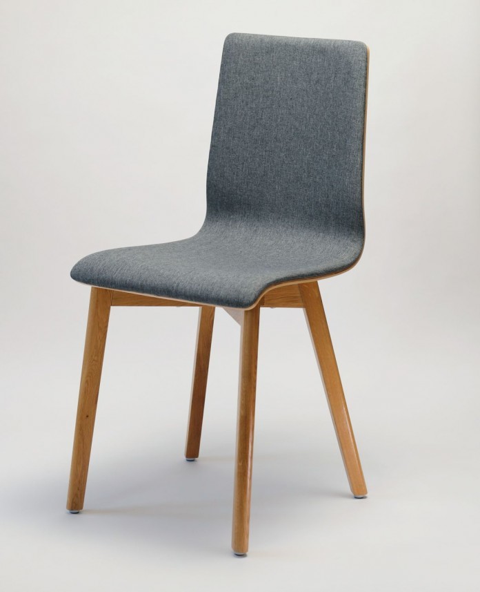 Delta LUKA SOFT W krzesło dębowe, tkanina szara 06