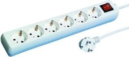 REV Listwa zasilająca Socket line 6-fold 1,4 m with switch white - 512360555