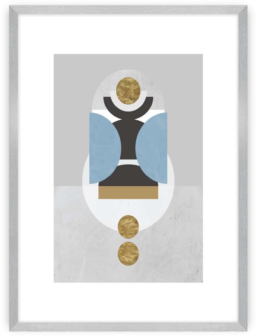 Dekoria Plakat Geometric Shapes I 21 x 30 cm Ramka Srebrna 218B-000-54