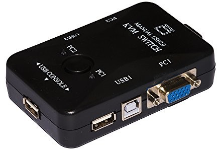 Unbekannt Link LKKWM2 Switch Kvm do 2 PC USB/VGA z 1 myszą, 1 klawiaturą USB i 1 monitorem VGA z kablem w zestawie LKKWM2