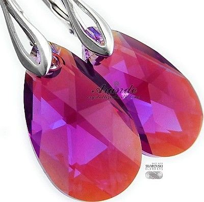 Arande SWAROVSKI kolczyki+wisiorek FUCHSIA GLACIER SREBRO 700346