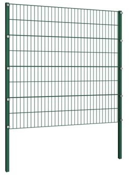 GSTORE Panel ogrodzeniowy ze słupkami żelazny 6,8 x 1,6 m zielony GS-278673