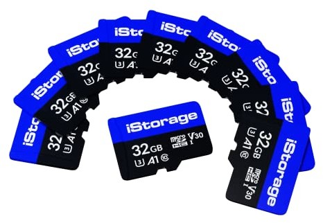 iStorage 10-pak iStorage karta microSD 32 GB | Szyfrowanie danych zapisanych na iStorage kart microSD za pomocą pamięci flash USB SDAshur | Kompatybilny tylko z dyskiem SD datAshur IS-MSD-10-32