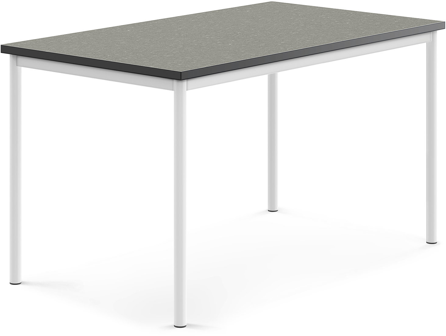 AJ Produkty Biurko SONITUS, 1400x800x760 mm, ciemno szare linoleum, biały
