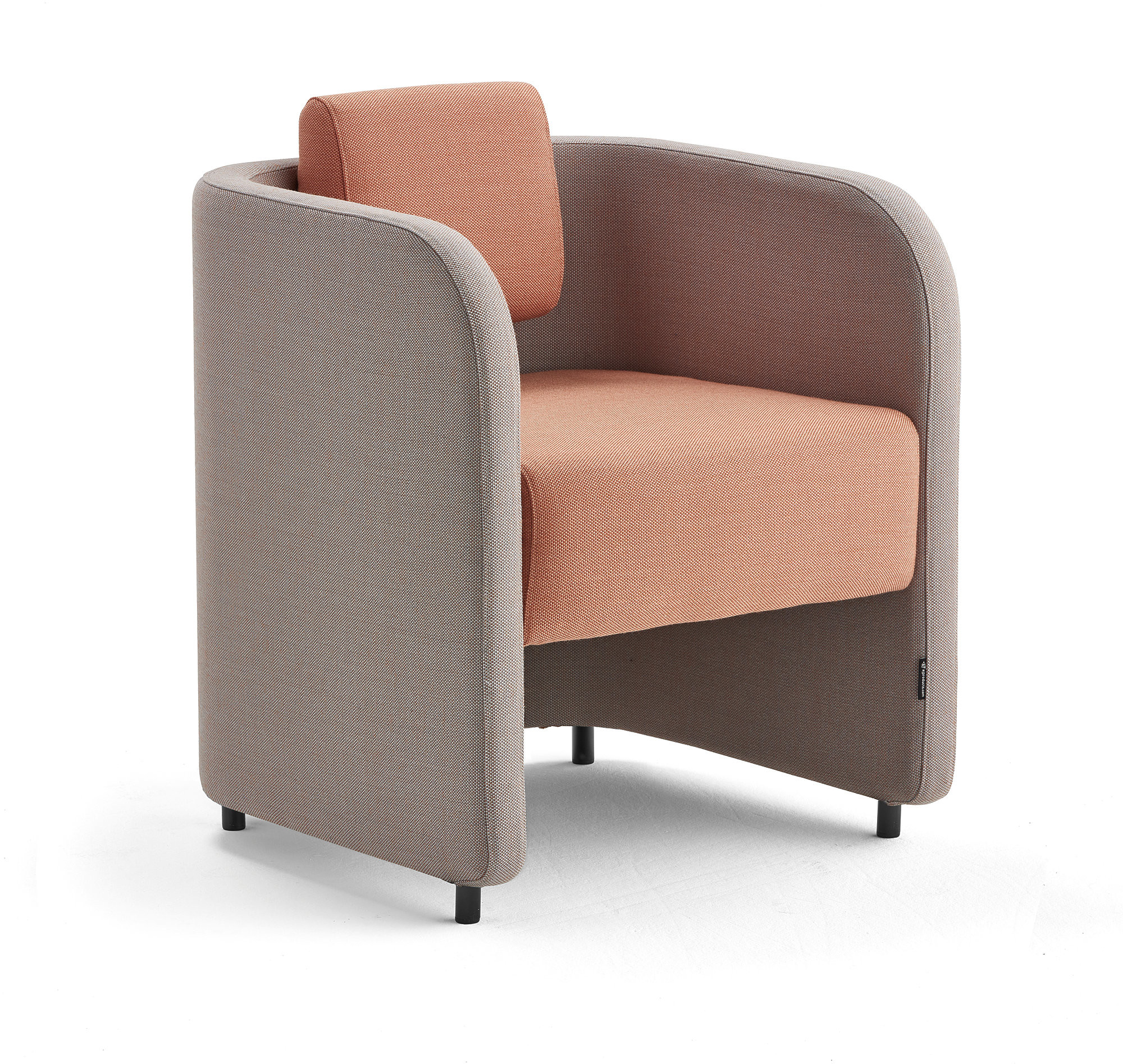 AJ Produkty Fotel COMFY, na nogach, wełna, srebrno szary/łososiowo różowy