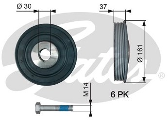 GATES Koło pasowe, wał korbowy GATES TVD1002A