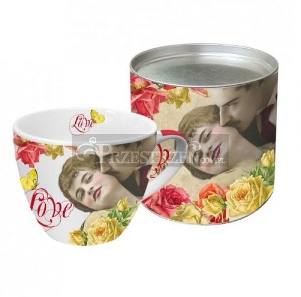 DUŻY KUBEK PORCELANOWY Pocałunek - Vintage Kiss