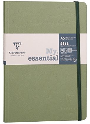 Clairefontaine Age Bag notatnik szyty pleców kwadratowa, zielony 793423C