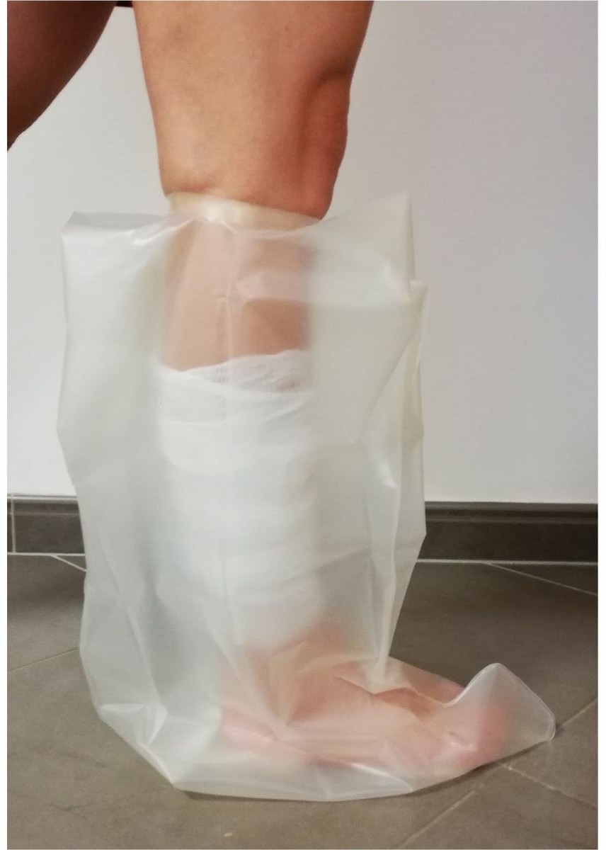 Osłona na gips, na nogę dziecka