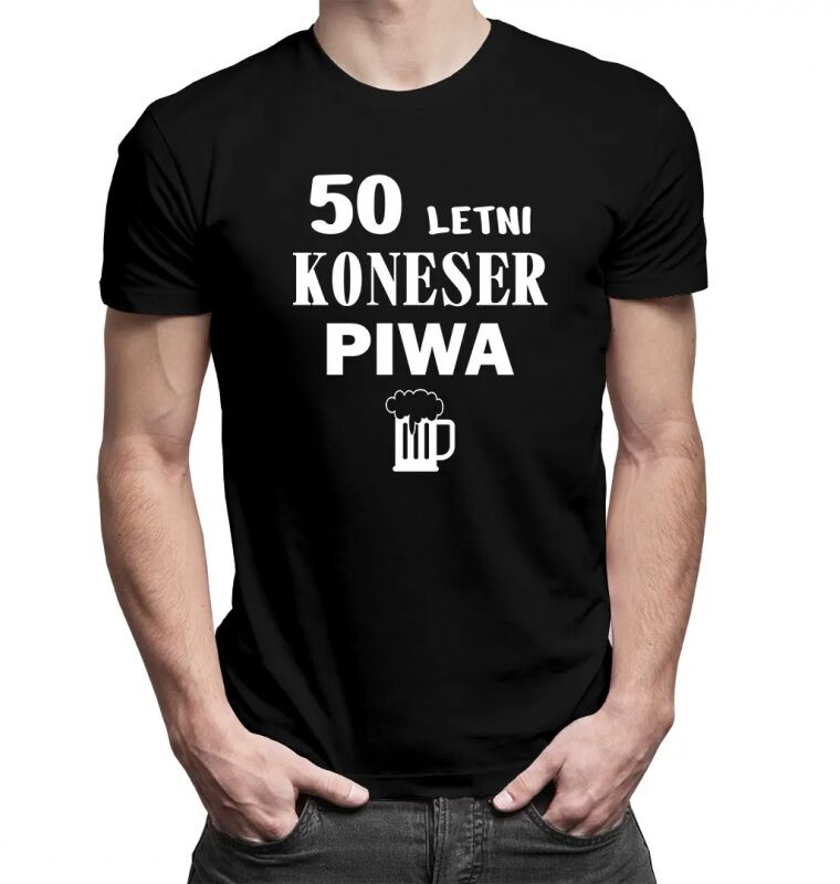 Koszulkowy 50 letni koneser piwa - męska koszulka z nadrukiem 13611