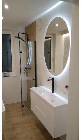 Łukasz Ochwat Alfaram Lustro ELIPSA z podświetleniem LED, Lustro Owalne : 70x140