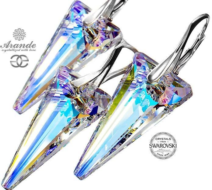 Arande NOWE SWAROVSKI KOLCZYKI WISIOREK SPIKE AURORA JEAN PAUL GAULTIER SREBRO 700670