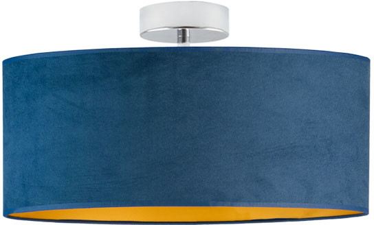 LYSNE Designerska plafoniera WENECJA VELVET fi 40 cm kolor morski ze złotym wnętrzem 14627V/11 kolor morski ze złotym wnętrzem