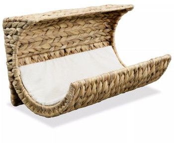 Vidaxl Legowisko dla kota z poduszką hiacynt wodny 37x20x20 cm 245496
