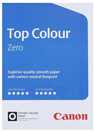 Canon 99661554 Top Colour Zero kolorowy papier do 500 arkuszy certyfikat FSC, bez wydzielania CO2, A4, 100 G/M, wszystkie drukarki Bright White 8713878001209