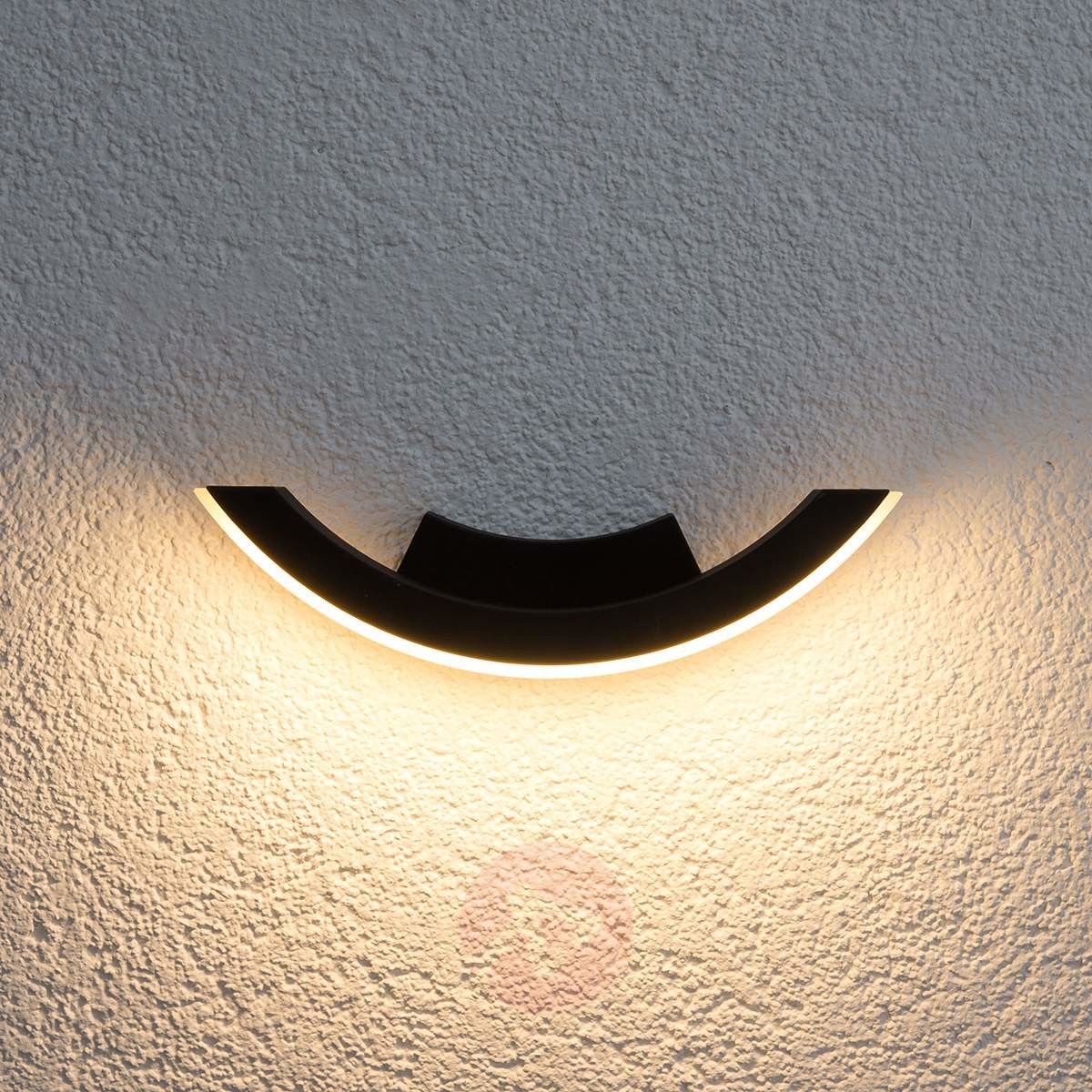 Lampenwelt Grafitowa zewnętrzna Lampa ścienna LED HALF
