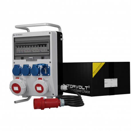 Doktorvolt Rozdzielnica budowlana TD-S/FI 32A 16A 4x230V IP44 SKHU stojak i kabel 5x4mm 0113 DV-0113-F