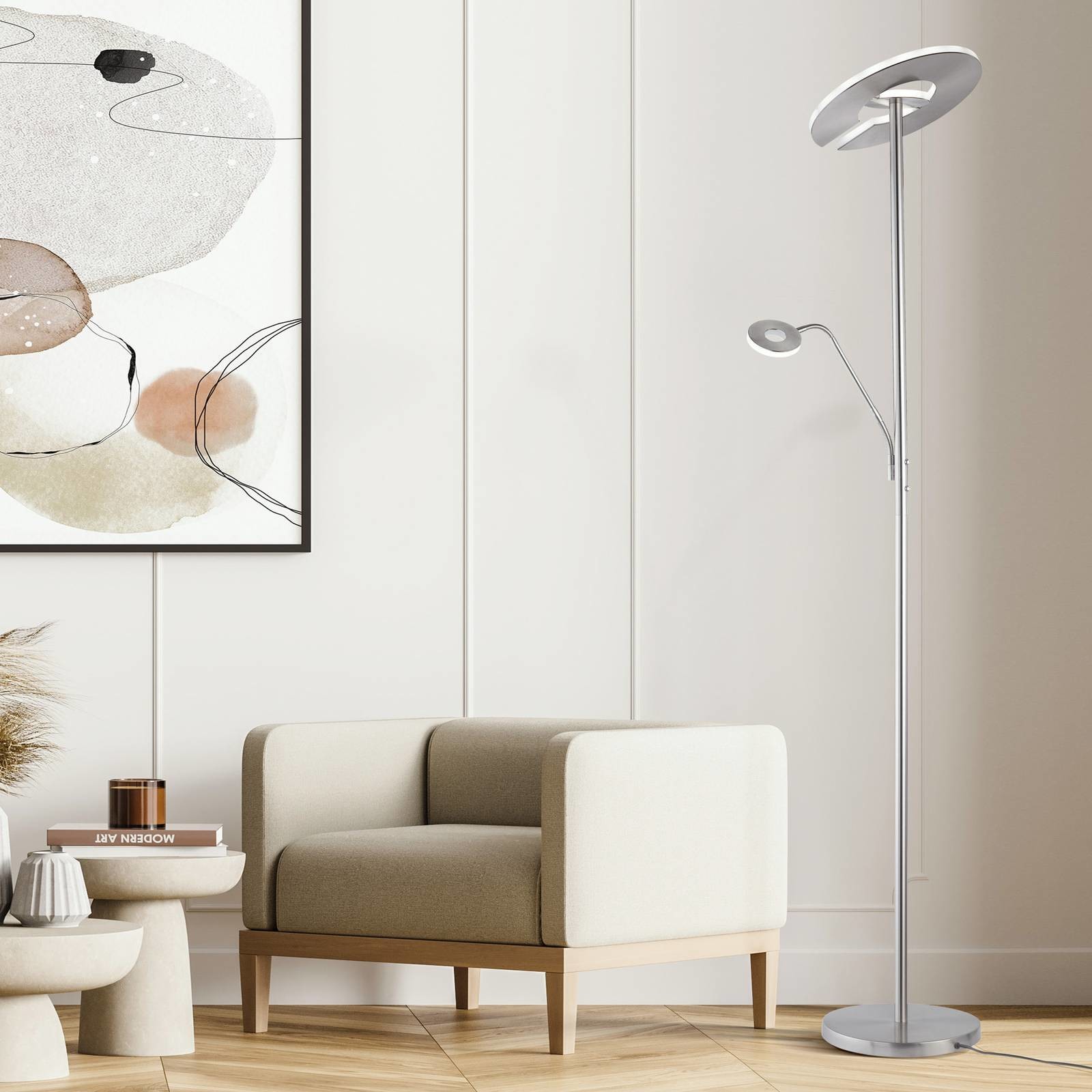 Fischer&Honsel HONSEL GMBH Lampa LED oświetlająca sufit Dent, CCT, nikiel