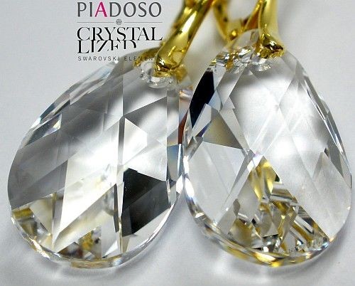 Arande kolczyki+wisiorek SWAROVSKI Crystal Migdał ZŁOTE 1160170884