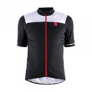 Craft Koszulka rowerowa point jersey 2019 czarny|biaŁy KOSZULKA POINT JER BLK/WHI XL