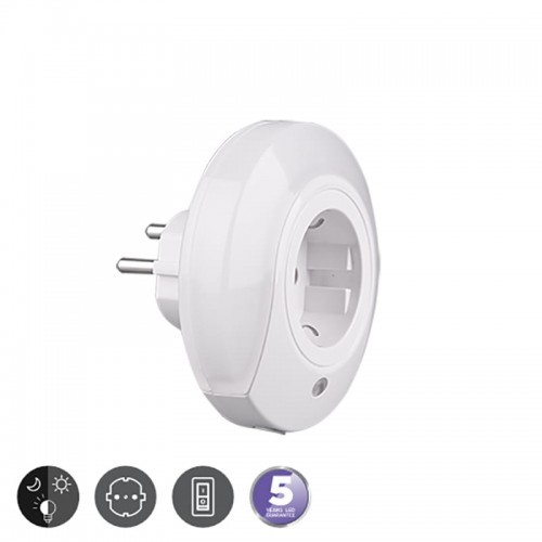 RL BAILEY LED 4W z gniazdem i czujnikiem zmierzchu 3000K Lampka wtykowa do kontaktu z włącznikiem RL R22500101 R22500101