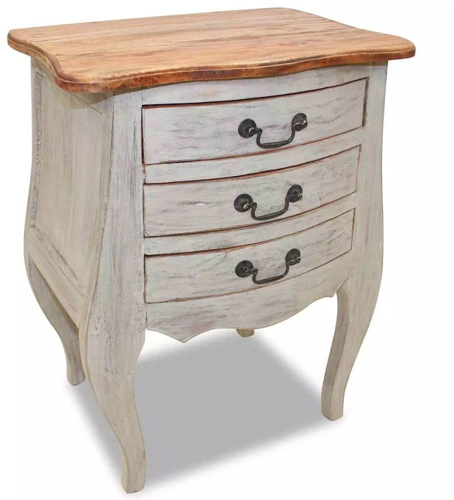 vidaXL Szafka nocna, lite drewno z odzysku, 48 x 35 64 cm