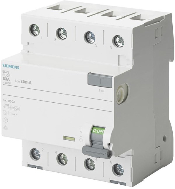 Фото - Інші електротовари Siemens Wyłącznik różnicowo-prądowy , typ A, In=40A, 3+N-bieg., 30mA, 400V, 4MM, k 