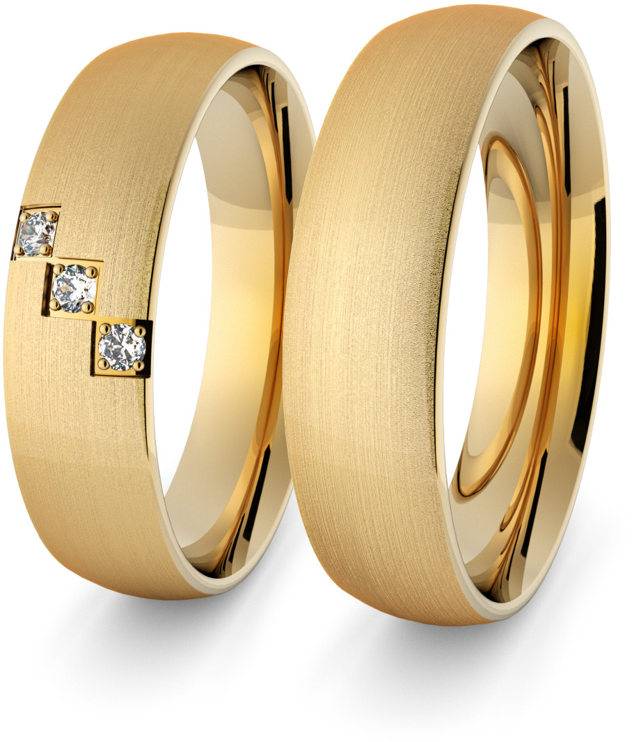 Eminence Obrączki ślubne klasyczne 5 mm z brylantami - 17 Au-classic-5-17