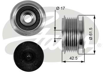 GATES Alternator - sprzęgło jednokierunkowe GATES OAP7047