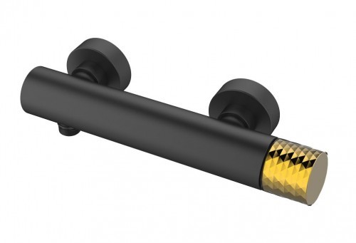 Metal-Hurt Bateria OVE BLACK+GOLD natryskowa ścienna bez natrysku czarny mat/złoty BJV306B-R1