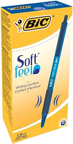 BIC Bic 8373982 Soft Feel clic Grip długopis (0,4 mm, 12 sztuk w opakowaniu), kolor niebieski 8373982