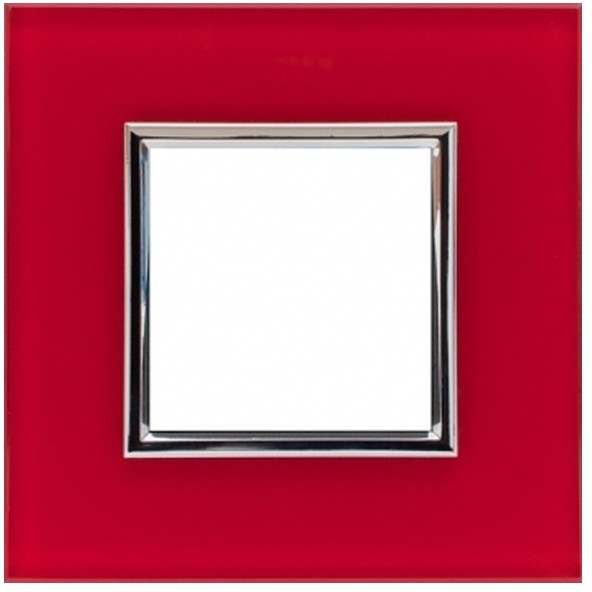 KOS Ramka pojedyncza szklana Elektro System Dante Red Glass