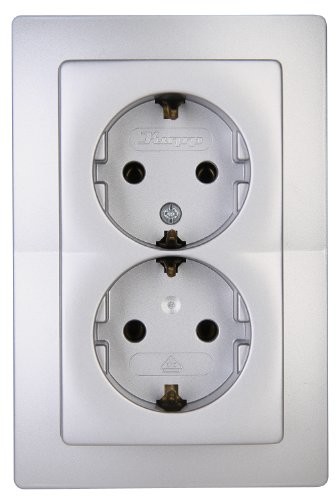 Kopp 941120089 Paris gniazdka ze stykiem ochronnym, 2-krotny