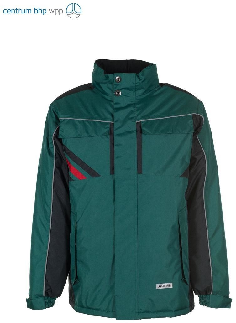 Planam HIGHLINE MĘSKA KURTKA ZIMOWA; ; ZIELONY/CZARNY/CZERWONY (5XL) 2305